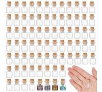 PH PandaHall 200pcs Mini Glass Jars with Cork Stoppers 2ml Tiny Glass Bottles, Small Jars with Lids Wishing Bottles for Arts Crafts DIY Projects Wedding Party Favors Decoration