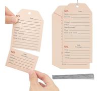 PH PandaHall 200pcs Repair Tags with Wire, 13.35x6.6cm Paper Service Tags Rectangular Equipment Maintenance Labels for Repair Work, Workshop Inventory Factory Dispatch Organization