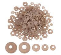 PH PandaHall 200pcs Safety Eyes Washers 5 Colors Plastic Craft Eyes Backs Stuffed Crochet Washers Eyes Nose Gaskets Kawaii Eyes Washers for Teddy Bear Craft Puppet Plush Animal Making, Tan Color