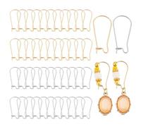 PH PandaHall 200pcs Stainless Steel Earring Hooks Ear Wires Interchangeable Dangle Earring Hooks 25mm Long Teardrop Wires for Jewellery Making (Gold/Silver)