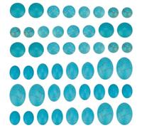 PH PandaHall 200PCS Synthetic Turquoise Cabochons 8 Styles Texture Gemstone Tiles Dome Oval Half Round Turquoise Beads Sky Blue Cabochon Flatback Stones for Earring Bracelet Cameo Ring Blank Supplies