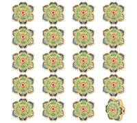 PH PandaHall 20pcs 15mm Enamel Flower Beads, Matte Gold Floral Beads Green Flower Spacer Beads Alloy Enamel Beads Charms Metal Hexapetalous Flower Beads for Bracelet Necklace Earring Jewellery Making
