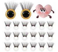PH PandaHall 20pcs Eyelashes for Plush Making Safety Eyelashes Eye Make Up Accessories Crafts Eyelashes Plastic Stuffed Crochet Eye Lashes for Amigurumi Puppet Teddy Bear Plush Animal Making