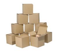PH PandaHall 20PCS Folding Gift Boxes 10x10x10cm Brown Kraft Paper Box Square Present Boxes with Lid Packing Cardboard Box Party Treat Gift Jewellery Storage Case for Graduation Wedding Gift Packaging