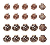 PH PandaHall 20pcs Leopard Seashell Pendants Scallop Shell Pendant, 2 Colors Leopard Print Charms Clam Shell Pendants Ocean Beach Dangle Beads for Earrings Bracelets Jewelry Crafts Making, 33~53mm