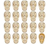PH PandaHall 20PCS Skull Head Buttons Golden Gothic Skeleton Head Button 25x16x14mm Scared Skulls Sew on Buttons Punk Style Button for Jewellery Halloween Sewing Crafts Clothing Jackets Bags Shirts
