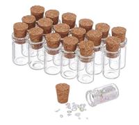 PH PandaHall 20pcs Small Glass Bottles with Cork Tiny Spell Jars Glass Vials Wishing Bottles Witchcraft Potion Bottle for DIY Arts Crafts Weddings Favors Wish Jars Memory Jar, 1.5ML