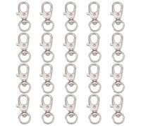 PH Pandahall 20pcs Swivel Snap Hooks, Swivel Lobster Claw Rotatable Key Chain Clip Hooks Platinum Push Gate Clip Keyrings Clasps for DIY Bag Keychain Lanyards Jewellery Making Crafts