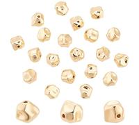 PH PandaHall 20Pcs Warped Nuggets Loose Beads 14K Gold Plated 6mm Irregular Gold Beads, Bracelet Beads Metal Warped Spacer Beads for DIY Necklace Bracelet Earring Jewelry Making Crafting