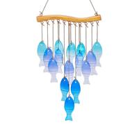 PH PandaHall 21 inch Blue Glass Sea Wind Chimes Fish Wind Chimes Windchime Beach Decor Coastal Decor Winds Chime for Outside Beach Birthday Party Wedding Festival Home Patio Outside Decoration