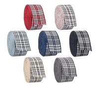 PH PandaHall 21m Buffalo Plaid Ribbon 7 Colours Gingham Ribbon Wired, 25mm Black and White Buffalo Check Ribbons for Gift Wrapping Bowknot DIY Crafts Hair Accessories Home Decor