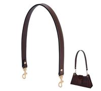 PH PandaHall 22.8 inch Leather Purse Handle, 1.1 Inch Wide Leather Puse Strap Bag Strap Bag Handles Replacement Handbag Strap with Golden Buckles for DIY Women Underarm Bags Shoulder Bags, Deep Brown
