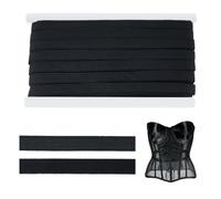 PH PandaHall 22 Yards Boning Cover Sewing Bone Casing, 1/2 Inch Underwire Channeling Tape Corset Boning Fabric Covered Bonings for Sewing Handicraft Corset Making Wedding Dress Crafting Costume, Black