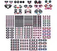 PH PandaHall 228 Pairs 14 Styles Paper Eye Stickers, Expression Stickers Puffy Googly Eyes Sticker Self-Adhesive Cartoon Face Sticker for Puppets Animals Craft Creative Projects Making