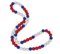 PH PandaHall 23.6 Inch Baseball Necklace Beaded Rhinestone Drip Bling Softball Necklace Sparkling 10mm Clay Beads Necklace Cool Chains for Men Athletes Team Gift