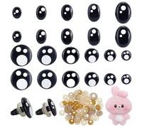 PH PandaHall 230 Sets Kawaii Safety Eyes, 11 Sizes Craft Eye Black White Crochet Eyes Plastic Stuffed Animal Eye with Washers Flat Round/Oval Safety Eye for Stuffed Animals Amigurumi Craft Teddy Bear