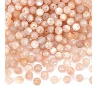 PH PandaHall 230pcs Sunstone Beads 3mm Faceted Round Gemstone Beads Natural Stone Crystal Bead Bulk for Jewellery Making Craft Bead for Necklace Bracelet Making DIY Crafts