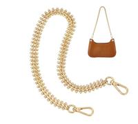 PH PandaHall 24.5 inch Chunky Purse Chain, 0.6 inch Wide Golden Bag Chain Strap Flat Alloy Bag Handle Replacement Purse Handle with Swivel Clasps for DIY Women Handbags Shoulder Bags Making