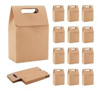 PH PandaHall 24 Pack Goodies Boxes Brown Gift Box Party Favor Boxes with Handles Kraft Paper Gift Box for Treat Wedding Birthday Christmas Thanksgiving, 10x15x5.8cm