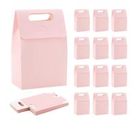 PH PandaHall 24 Pack Pink Paper Gift Boxes Goodies Favor Boxs Party Treat Boxes with Handles Kraft Party Favor Boxes for Valentine's Day Party Christmas Breast Cancer Awareness, 9.5x15x5.8 cm