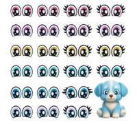 PH PandaHall 24 Pairs 6 Colours Felt Eyes with Lashes, 2 Styles Colourful Oval Eye Kawaii Felt Eye Crochet Patches Amigurumi Craft Eyes for Plush Puppet Teddy Bear Crochet Animals Crafts Making