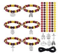 PH PandaHall 24 Sets Put on the Whole Armor of God Craft Kits, Bible Theme Charms Pendants Craft Beads Elastic Cord Warrior Charm Shield Knife Armor Cap Charm Accessories for DIY Jewelry Making