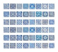 PH PandaHall 24 Styles Square Mosaic Cabochons, 48pcs 25mm Flower Cabochons Mosaic Printed Glass Cabochons Glass Dome Cabochons for Crafts Photo Cameo Pendant Earring Jewelry Making