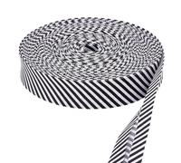 PH PandaHall 24 Yards Stripe Ribbons, Black White Stripe Ribbons 2cm Wide Polyester Single Fold Binding Craft Ribbon for DIY Crafts Gifts Box Wrapping Christmas Wreath Decoration Hair Bows Headbands