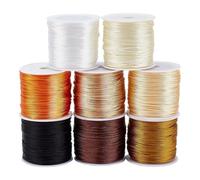 PH PandaHall 240m Nylon Satin Cord 1mm Macrame Cord, 8 Rolls | Silky Rattail String, Braided Cord, Bracelet Beading Thread for Nylon Kumihimo, Macrame Trim Cord, Chinese Knot Craft