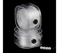 PH PandaHall 240m White Elastic String 0.5mm Beading Thread Clear Jewellery Strings Seed Bead Threads Stretchy Bracelet Cord for Jewellery Making Bracelets Necklaces,2 Rolls