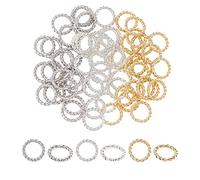 PH PandaHall 24K Gold Plated Closed Soldered Jump Ring, 60pcs 3 Colors Brass Twisted Jump Ring 18 Guage 8mm O Rings Connectors Earring Necklace Bracelet Dangles Jewelry Making, Gold/Silver/Platinum