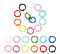 PH PandaHall 24pcs 12 Colors Keychain Rings 25mm Trigger Round Keyring Buckle Spring Clasp Spring Clip Snap Hooks O Rings for Keys Pendants Bag Purse Handbag DIY Accessory