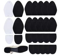PH PandaHall 24pcs 2 Styles Shoe Sole Protectors, Polyester Anti-Slip Shoe Grips Black Adhesive Bottom Suede Soles Self Adhesive Soles Shoes Pads for Dance Shoes Sneakers High Heels & Flats