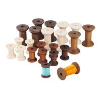 PH PandaHall 24pcs 3 Colors Wooden Spools, 1.8 1.1 inch Empty Wood Thread Spools Craft Spools Natural Wooden Wire Weaving Bobbins for Crafts Sewing Thread Twine Textile Wire DIY Art