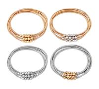 PH PandaHall 24pcs 4 Colours Guitar String Bracelet Stackable Bracelets Adjustable Stretch Bracelets Bohemian Boho Bracelet Strand Statement Bangles for Music Lovers Inner Diameter: 2-3/8 Inch