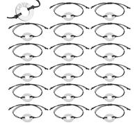 PH PandaHall 24pcs Aluminum Washer Bracelet Personalized Stamping Bracelet Blank Stamping Tags Bracelets with Adjustable Sliding Knot for Women Men Customizable Bracelets Jewelry Making DIY Crafts