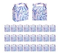 PH PandaHall 24PCS Korea Pop Party Favor Boxes Crack Pattern Gradient Kraft Paper Goodie Box Blue Neon Music Note Gift Wraped with Handle for Pop Music Fans Birthday Party, 13.3x6.3x17.5cm