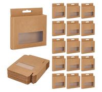 PH PandaHall 24pcs Paper Packaging Boxes with Window, Data Cable Carrying Box 10x8x2cm Mini Jewellery Gift Box with Hanging Hole for Storing, Packing, Birthday Anniversary Small Business