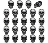 PH PandaHall 24PCS Skull Shank Buttons Gothic Skeleton Head Button 17.5mm Gunmetal Scared Skulls Sew on Buttons Punk Style Button for Jewellery Sewing Crafts Clothing Jackets Bags Shirts Hats
