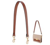 PH PandaHall 25.7 Inch Leather Bag Strap, 1 Inch Wide Purse Strap Leather Puse Handle Camel Bag Handles Replacement with Golden Buckles for Women DIY Handbag Underarm Bag Shoulder Bag