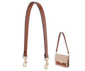 PH PandaHall 25.7 Inch Leather Bag Strap, 1 Inch Wide Purse Strap Leather Puse Handle Camel Bag Handles Replacement with Golden Buckles for Women DIY Handbag Underarm Bag Shoulder Bag