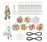 PH PandaHall 25 Sets Keychain Making Craft Kit Cross Keyring Love Letter Beads DIY Bag Charms Set Cabochon Keychain Kit for Jewellery Making Christmas Easter Gifts Party Favor Sunday School
