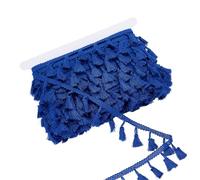 PH PandaHall 25 Yard Mini Tassel Fringe Trim, 4cm Wide Blue Polyester Fringe Ribbon Tassel Lace Trim Boho Tassels Ribbon Sewing Trims for DIY Project Clothing Bag Curtain Home Party Decor