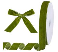 PH PandaHall 25 Yards Olive Green Velvet Ribbon, 1" Single Face Ribbon Velvet Satin Ribbon Craft Ribbon Trimming Ribbon for St Patrick's Day Gift Wrapping Bow Making Bouquet Wreath Wedding Party