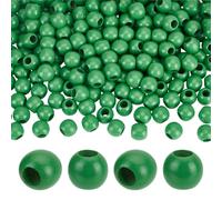 PH PandaHall 250Pcs 20mm Wood Beads 9mm Large Hole Wood European Rondelle Bead Wooden Macrame Beads for Bracelet Craft Garland Christmas Tree Tassel Decor Home Decoration, Green