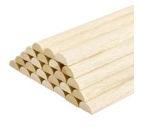 PH PandaHall 25pcs Wood Dowel Rods Wood Crafts Sticks Split Half Round Wood Sticks 31cm/ 12.2 inch Natural Unfinished Rods for Furniture Making DIY Crafts Model Building Miniatures Home Decor
