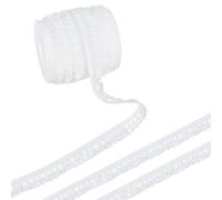 PH PandaHall 25Yards Elastic Lace Ribbon White Sew on Elastic Band Satin Shoulder Strap 15mm Embroidered Crochet Trim Fabric for Sewing Shoulder Dresser Crafts Making