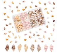 PH PandaHall 260pcs 4 Styles Mini Seashells, 7~20mm Tiny Sea Shells with Holes for Epoxy Resin Ceafts Hair Clip Jewellery Making Natural Conch Shell Drilled Shells for Garden Home Decorations