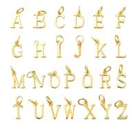 PH PandaHall 26pcs 18K Gold Plated A-Z Alphabet Letters Charms, Initial Alphabet Pendant A-Z Alphabet Charms Pendant Beads for Jewellery Making Bracelets Necklace Keychain DIY Crafts