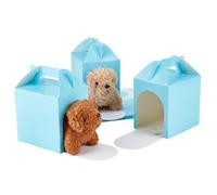 PH PandaHall 26pcs Dog Party Favors Boxes, Blue House Shaped Puppy Treat Gift Boxes with Window Handle Dog Themed Gift Boxes for Pet Adoption Theme Birthday Crafting Puppy Party, 4.7x3.9x6.5 inch